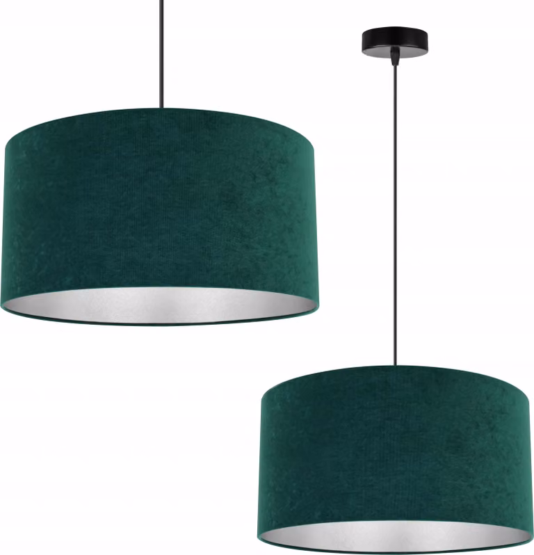 Lampada a sospensione, lampadario da soffitto, cromo, paralume in velluto