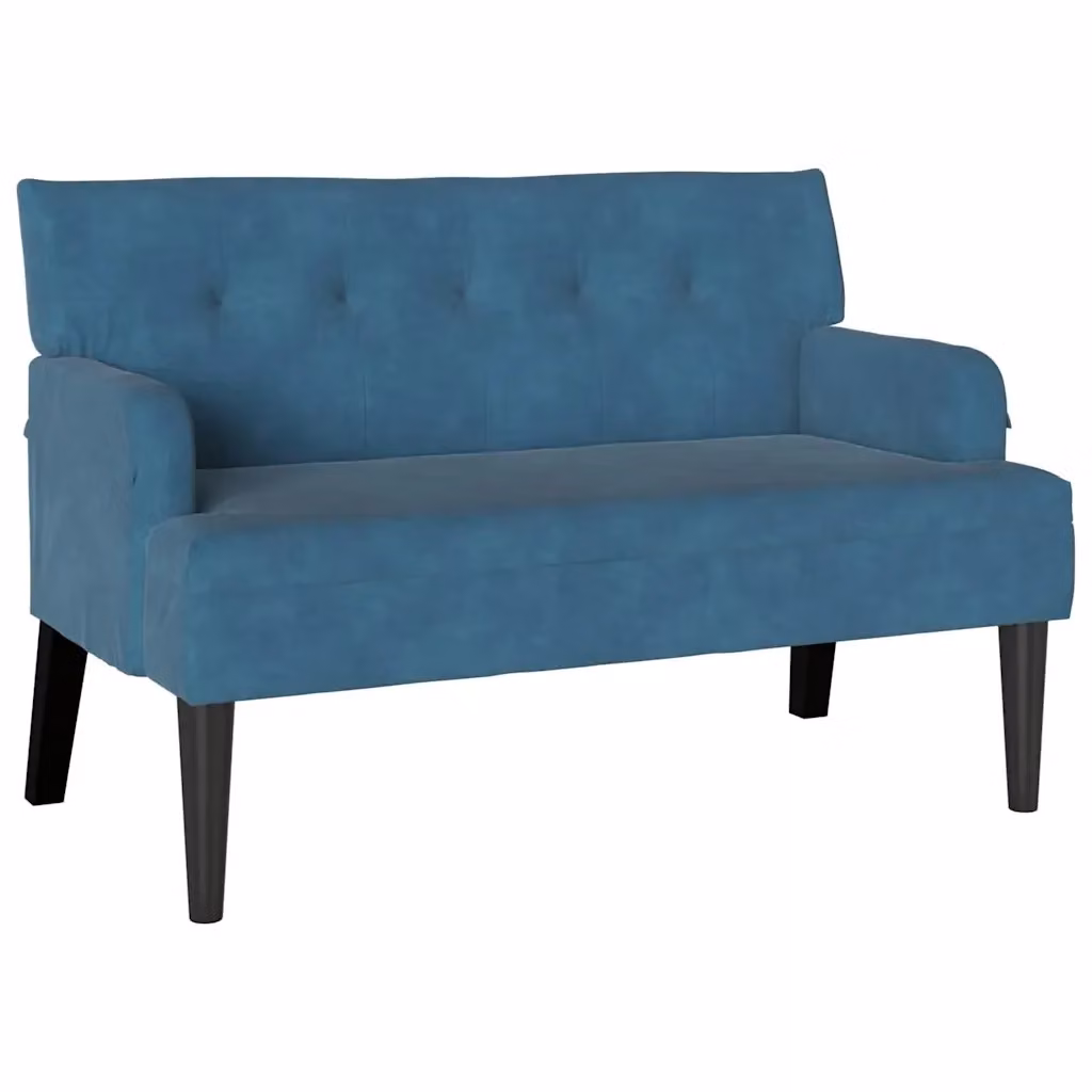Panca Chesterfield vidaXL in velluto blu, L 112 x P 65,5 x H 75 cm – 2