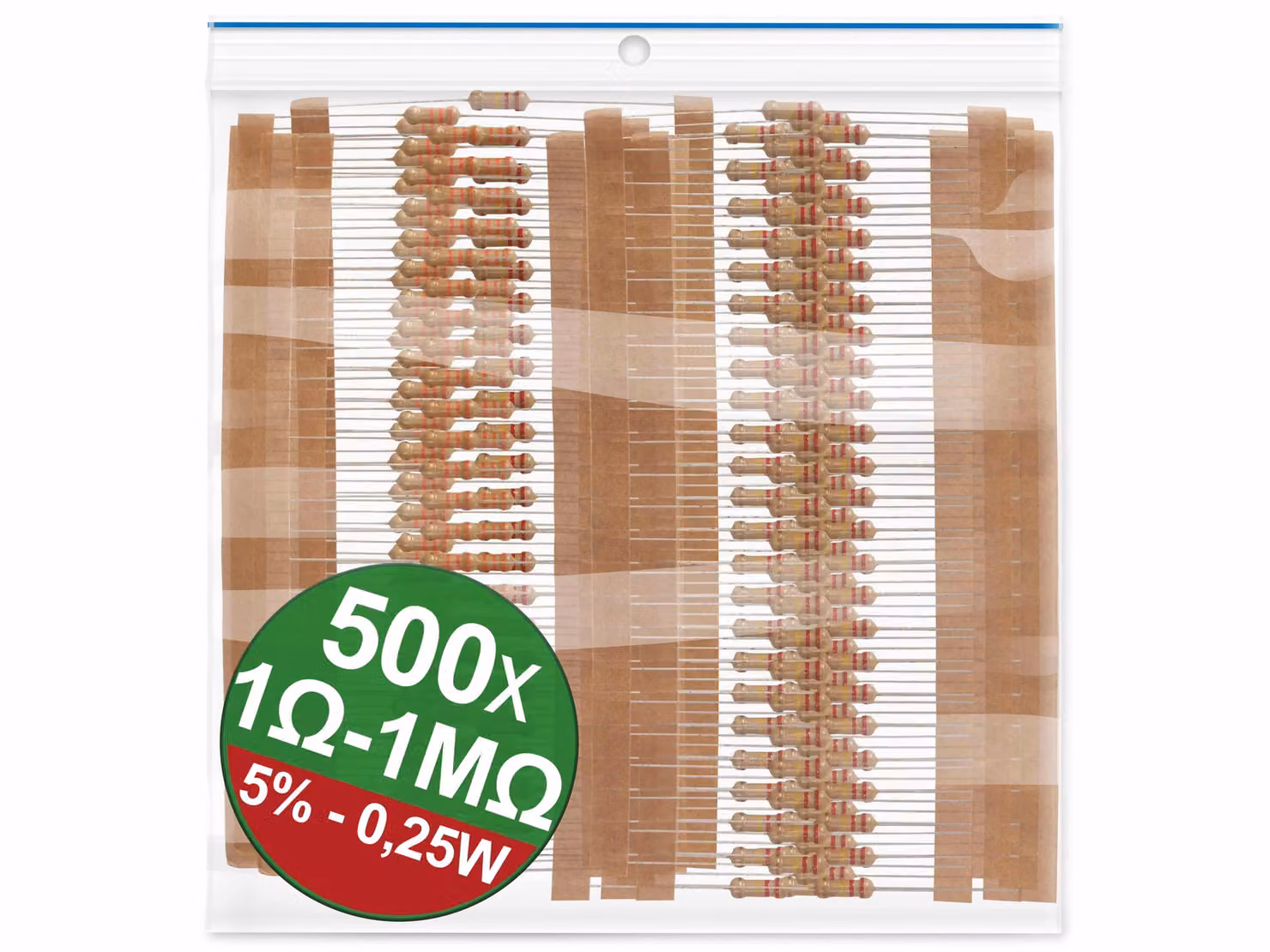 Quadrios 22P059 Assortimento di resistenze a film di carbonio cablate assialmente 0,25 W 5 % 1 set (22P059)