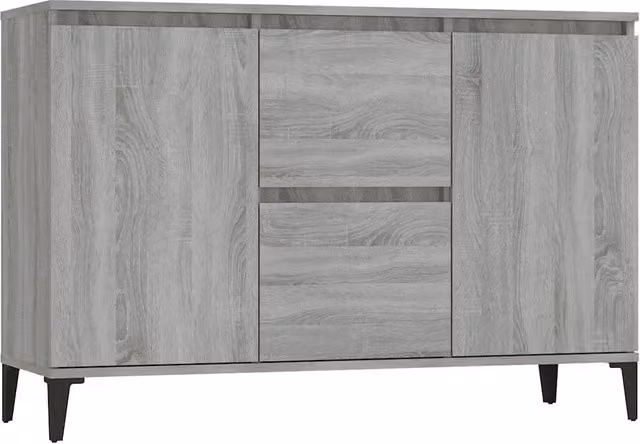 Credenza Buffet in Legno Multistrato Grigio Sonoma con Design Minimalista L: 102 cm, P: 35 cm, H: 70 cm – 1
