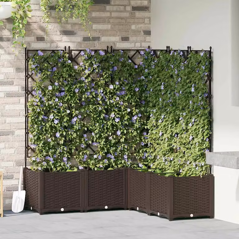 Set di 5 vasi da giardino vidaXL in plastica marrone L/P/H: 120 x 120 x 143 cm
