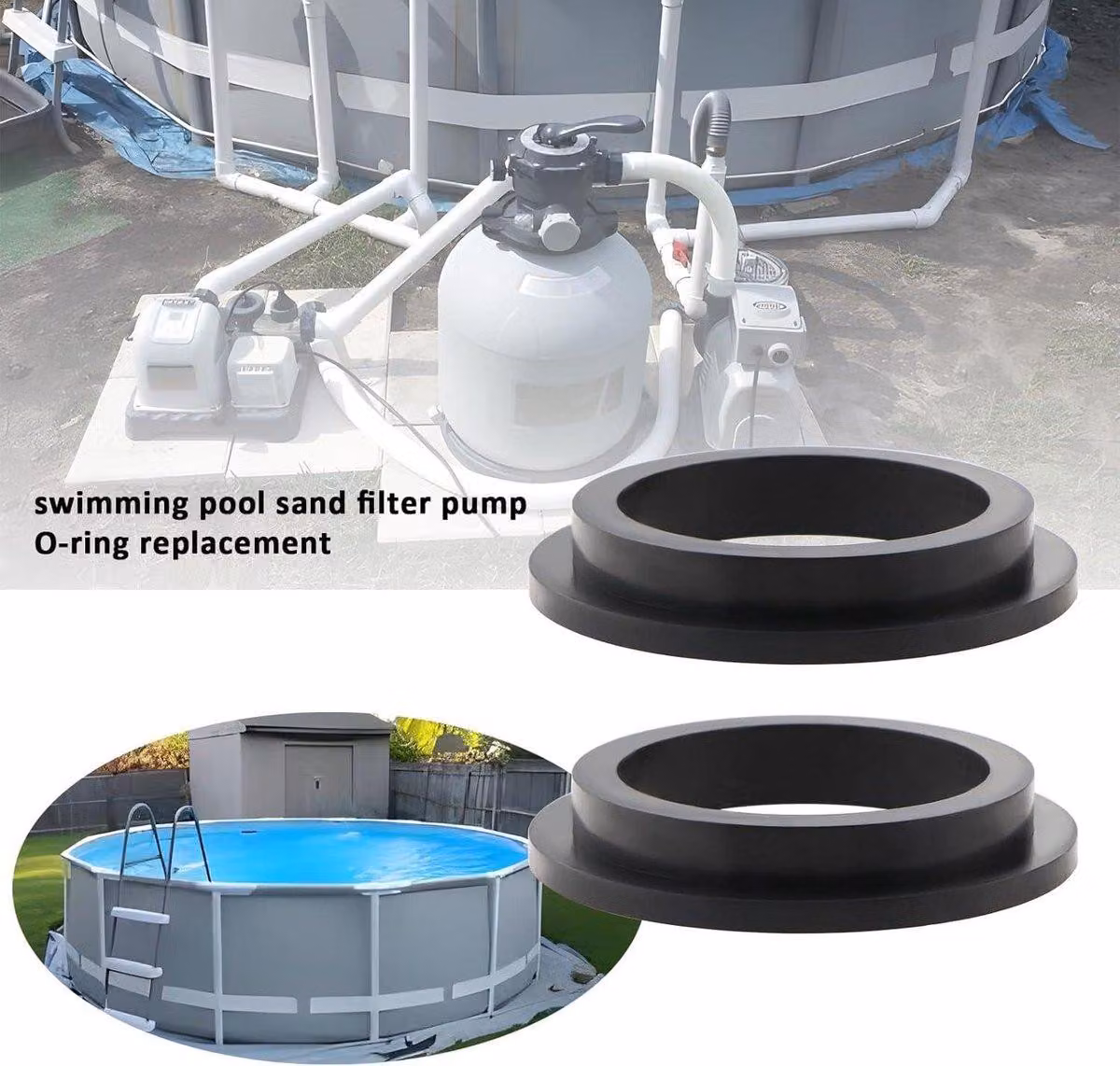 Guarnizioni di ricambio a forma di "L" per pompa a filtro per piscina Intex, compatibili con i modelli 26323CA, 26323EH, 26331CA, 26331EH, 26337EH, confezione da 5 pezzi, codice 11412