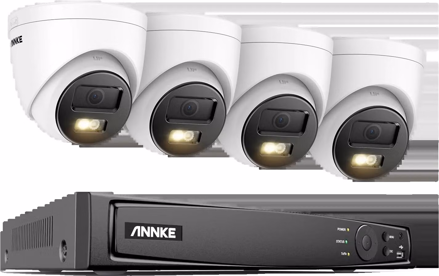 sistema di telecamere di sorveglianza 8CH, risoluzione 12MP, rilevamento intelligente di persone e veicoli, 8CH 4pcs camera-c, 2T
