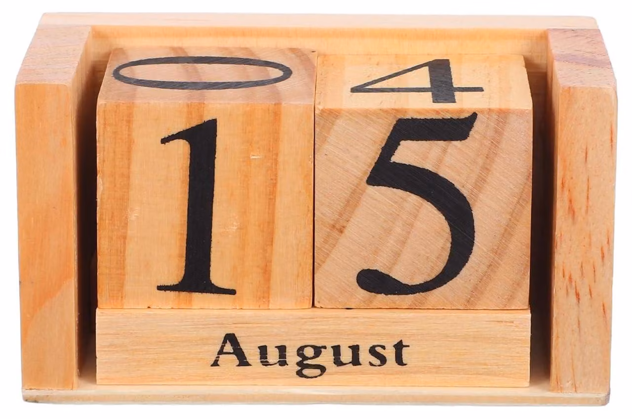 Omgoods - Calendario cubico in legno per scrivania con data regolabile manualmente