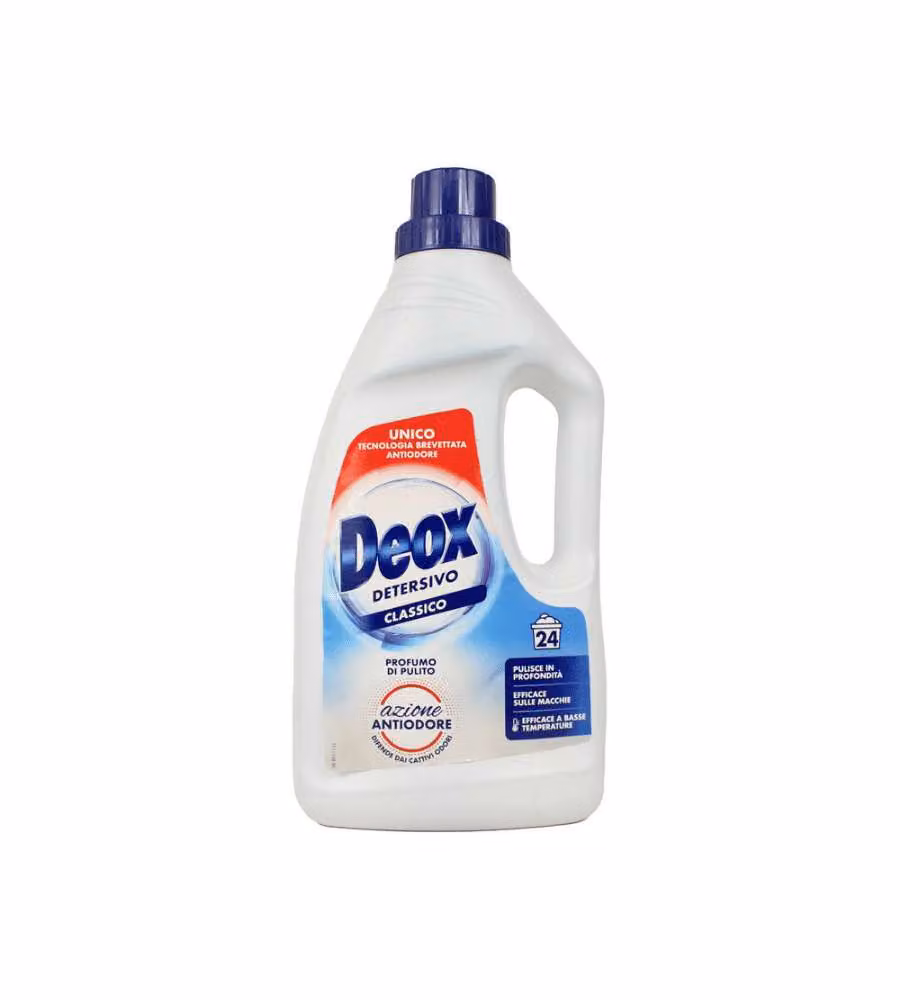 Deox Detersivo Lavatrice Liquido Classico 1200 ml - Profumo di Pulito - 24 Lavaggi