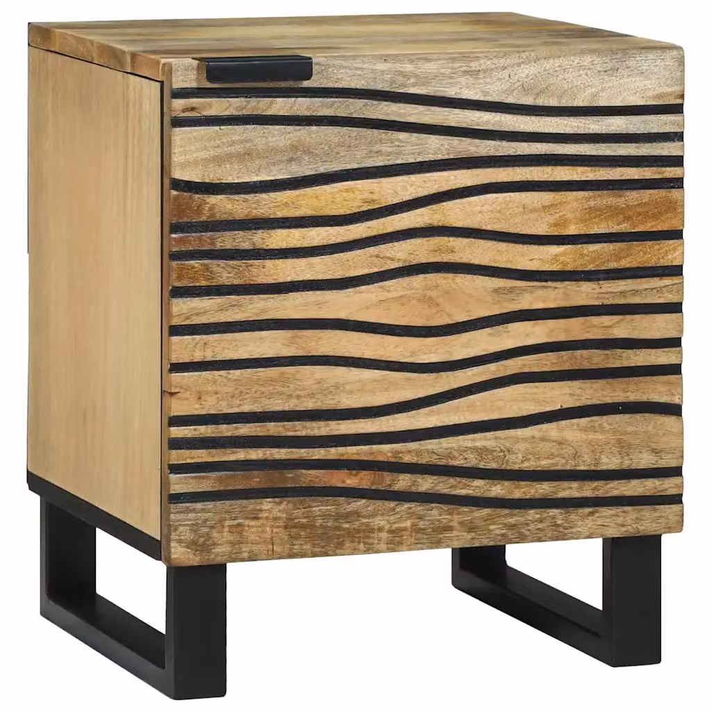 vidaXL Armadio da Notte in Legno di Acacia e Mango Colore Marrone Rustico L 40 cm x P 33 cm x H 46 cm