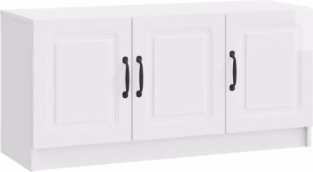 Mobile TV moderno Design In bianco lucido L: 99 cm, P: 34,5 cm, H: 47 cm
