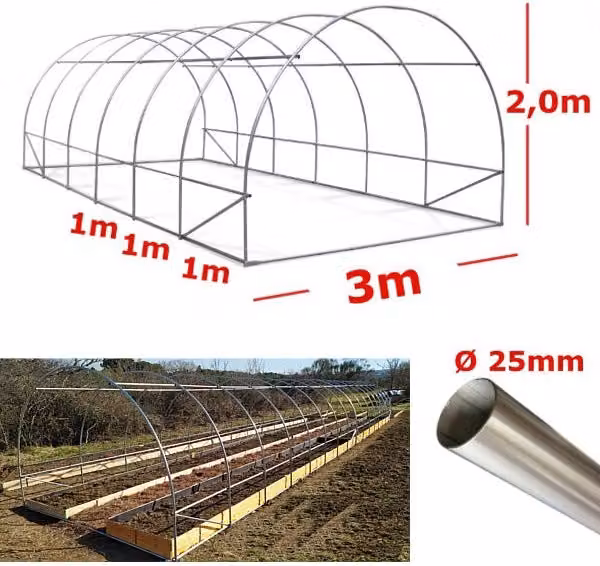 Struttura Serra Easy 3x6m tunnel ad archi