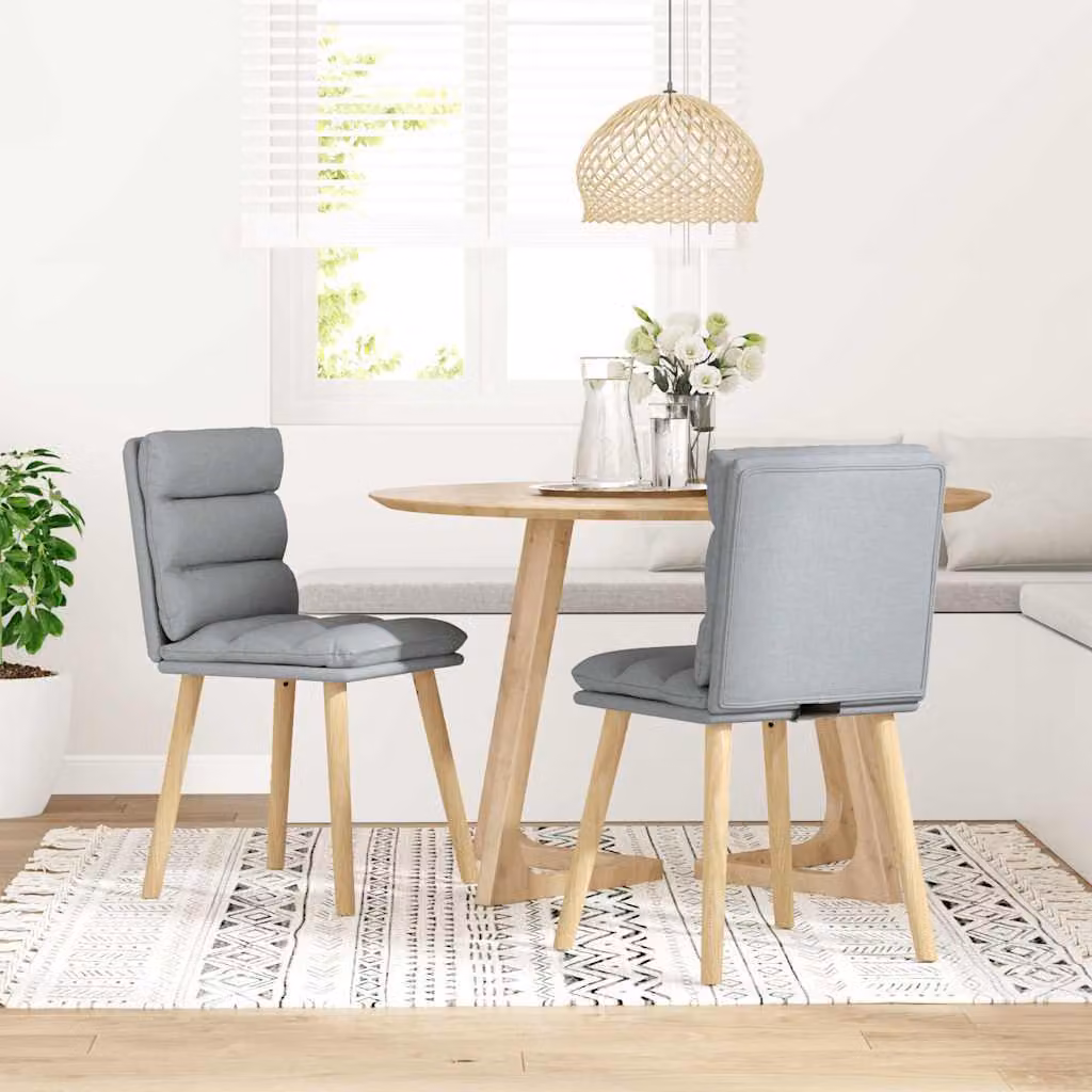 Sedie da Pranzo 2 pz Grigio Chiaro in Tessuto