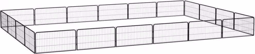 The Living Store 20 pezzi di box per cani nero 100x50cm in acciaio verniciato a polvere