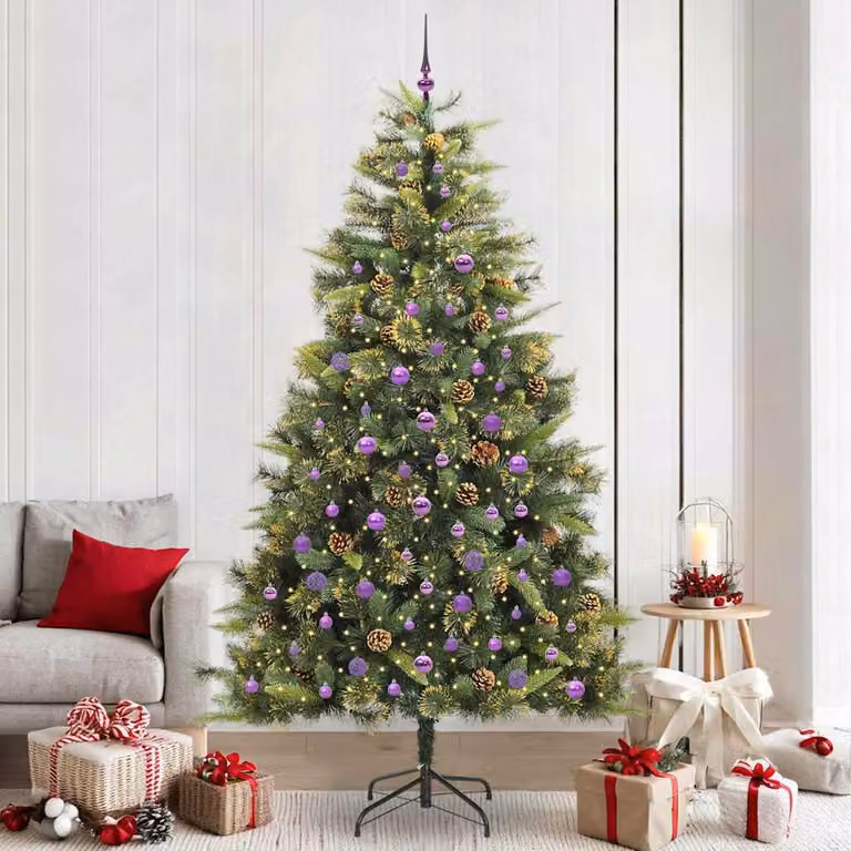 Maison Exclusive - Albero di Natale artificiale pieghevole con pigne, altezza 240 cm