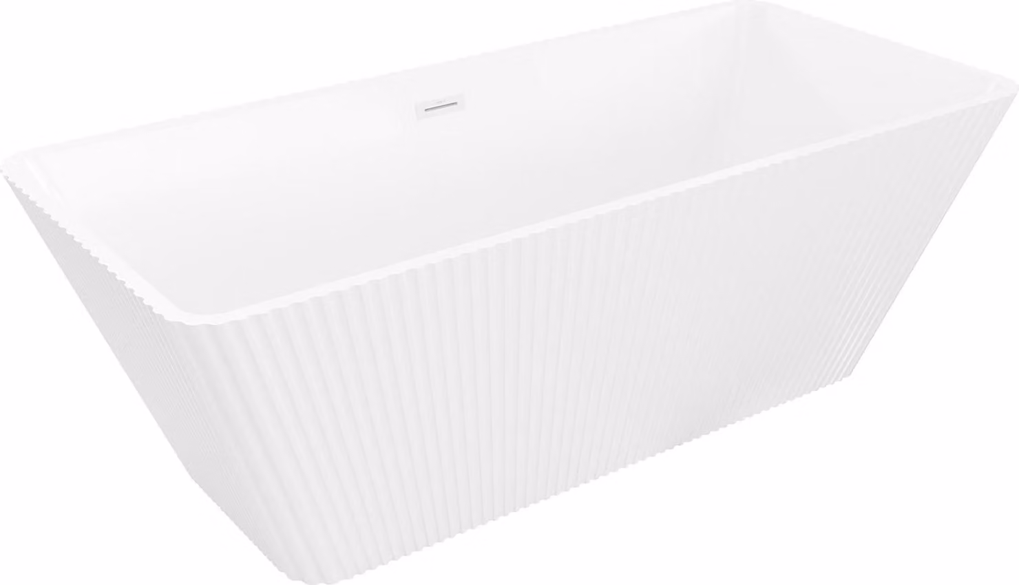 Mexen Tava vasca da bagno freestanding scanalata 170 x 75 cm, bianca, troppopieno bianco - 52851707500-20