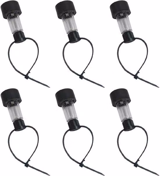 Illuminazione a LED per piscine - Lampada solare per piscine - Impermeabile - Luce bianca calda - Set da 6 pezzi - Adatta per bordi piscina e recinzioni - Dimensioni: 5 x 5 x 22,5 cm