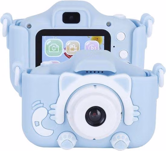 Fotocamera per bambini con schermo, blu, 5 MP, IPS, 2,0 pollici, creativa, divertente