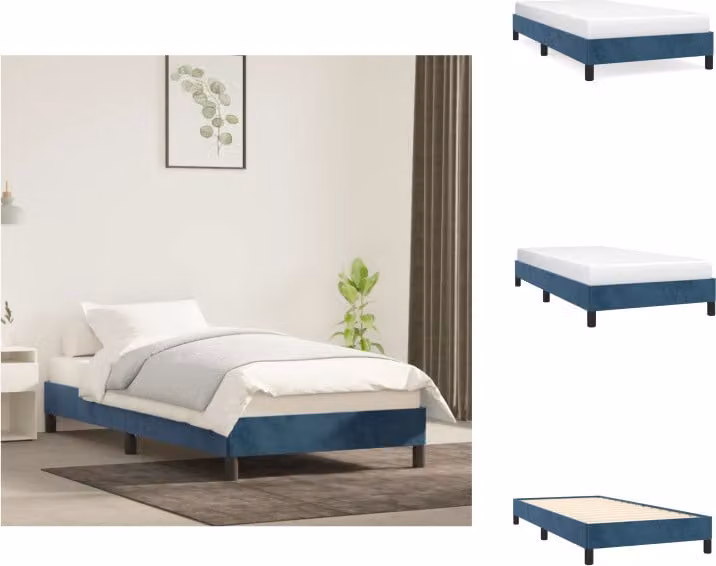vidaXL Struttura letto blu scuro 80x200 cm in velluto - Letti e strutture letto