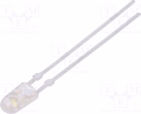 5 LED ovali, dimensioni 3,9x3,2 mm, luce bianca fredda, 110/40°, 20mA, LL-434WC2Q-W2-3P-T, diodi LED a montaggio traversa (THT), forma ovale