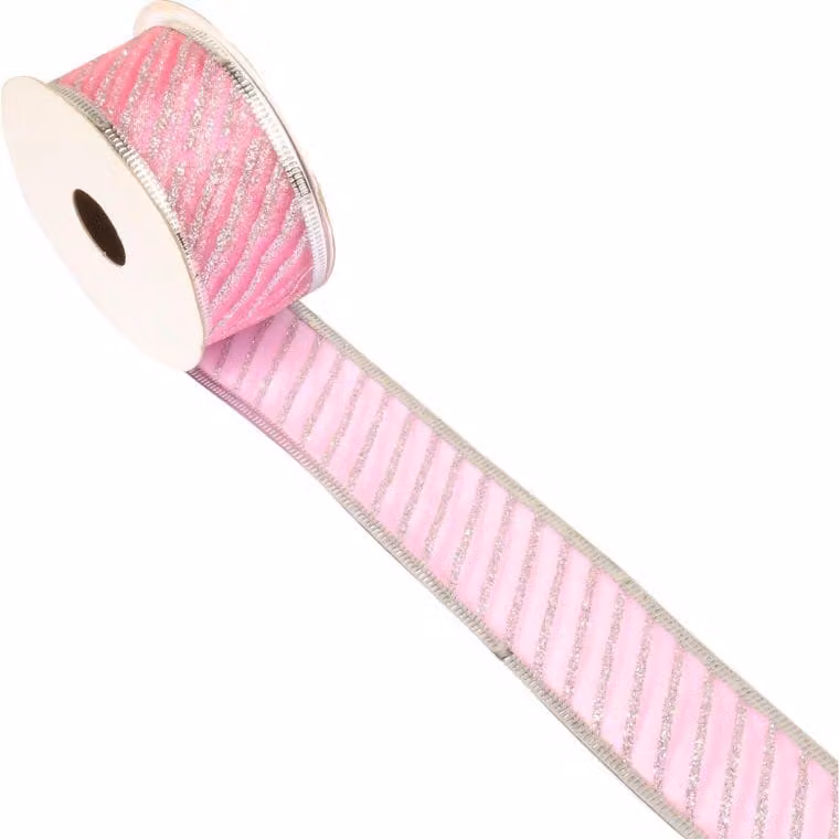 Nastro decorativo rosa con bordi argentati 5 cm x 2,7 m per la sagomatura