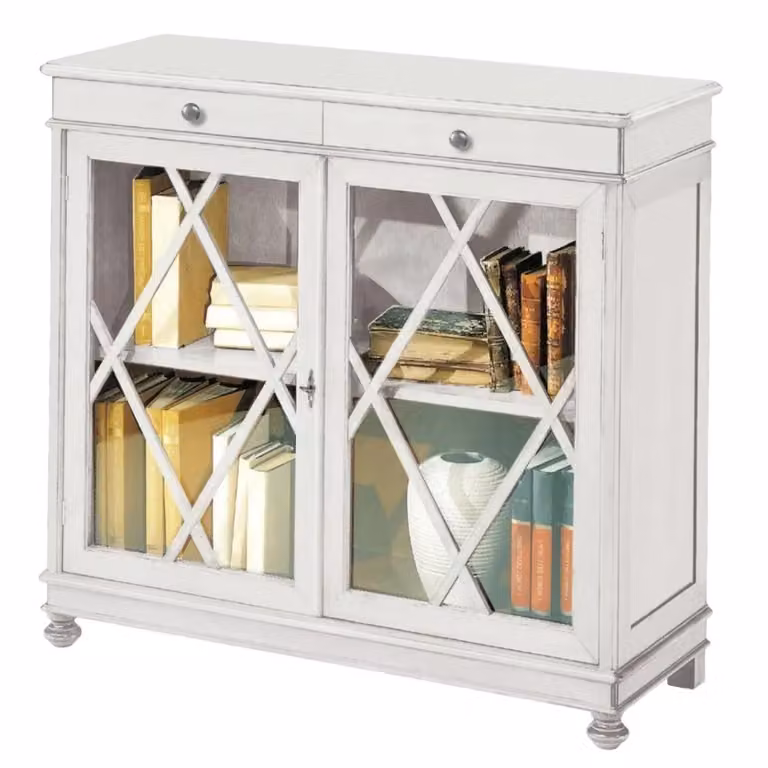 Madia libreria Inglesina Mobili 2G in legno bianco opaco L: 110 cm, P: 40 cm, H: 100 cm