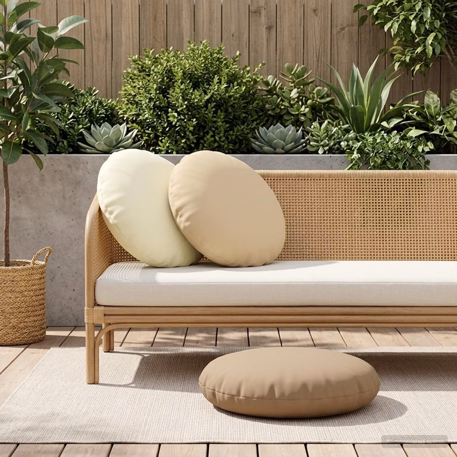 vidaXL Cuscino con cuscino HEERLEN 6 pz Crema Poliestere
