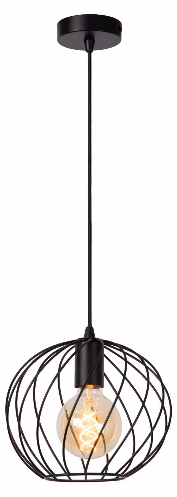 Lampada a sospensione in metallo Ø25 cm nera DANZA 1xE27 40W Lucide