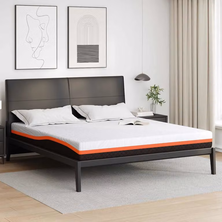 Materasso vidaXL in tessuto Jacquard bianco e nero con gel e regolazione della temperatura L/P: 180 x 200 cm