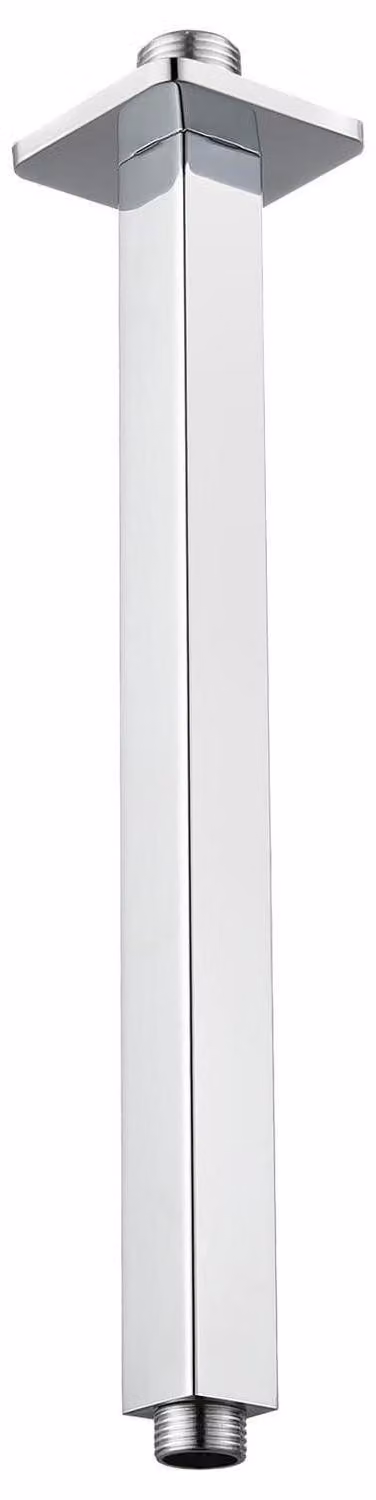 Braccio doccia con flangia, da montare a soffitto, tubo doccia fisso, ricambio per doccia a pioggia, attacco 1/2 NPT, lunghezza 30 cm, forma quadrata