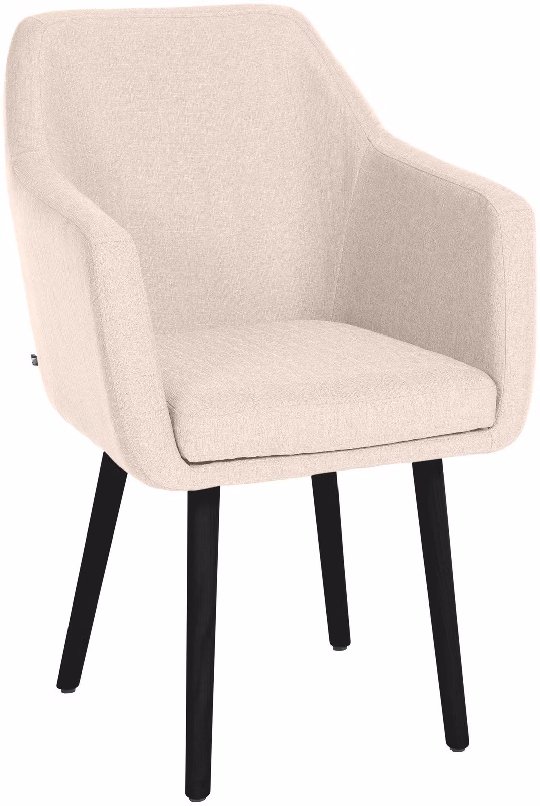Sedia per visitatori CLP Utrecht in tessuto con robusta struttura in legno, struttura beige, colore nero
