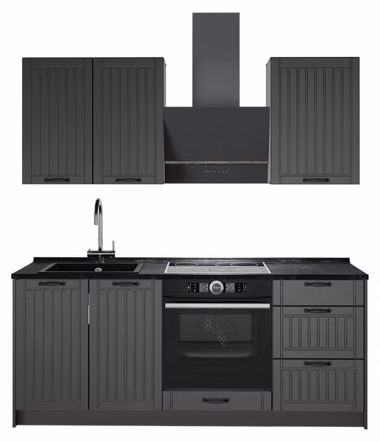 Cucina monoblocco Vicco Fame-Line Grigio scuro/Antracite 190 cm senza piano di lavoro, Model 64850