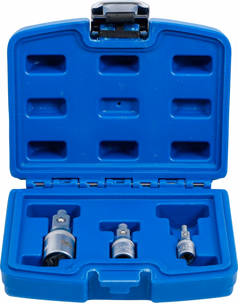 Set di prolunghe BGS con supporto magnetico 6,3 mm (1/4") / 10 mm (3/8") / 12,5 mm (1/2") 3 pezzi - 198