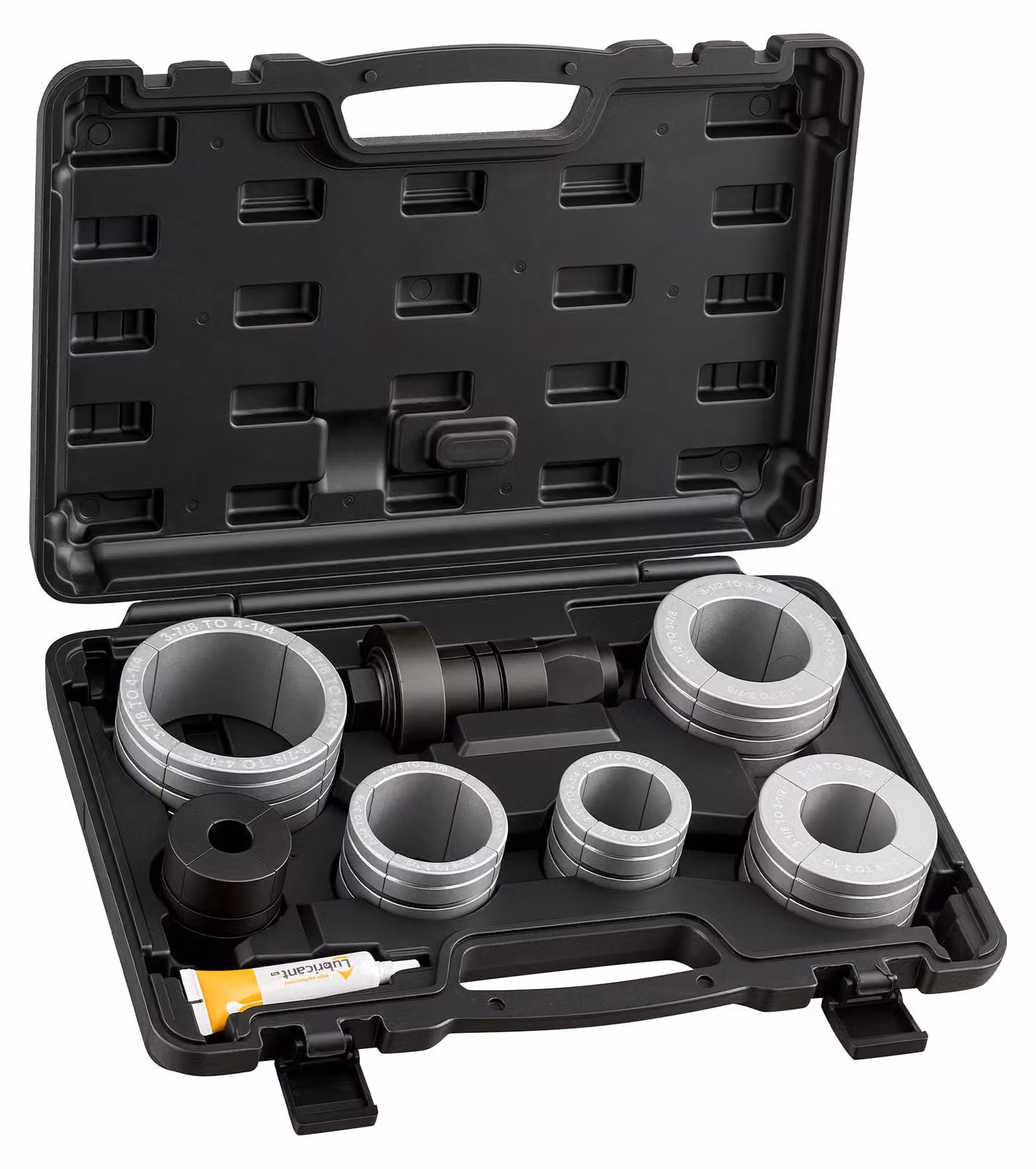 SucceBuy Set di 12 espansori per tubi di scarico, espansori con 7 bussole di precisione in acciaio e alluminio per terminali di scarico da 41,27-107,95 mm, espansori per tubi con valigetta porta attrezzi per auto, camion e autovetture