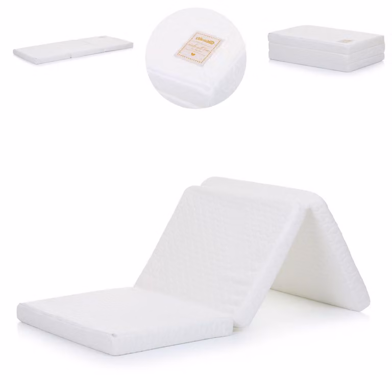 Materassino pieghevole per neonati Chipolino Aloe, dimensioni 120 x 60 x 6 cm, bianco ipoallergenico