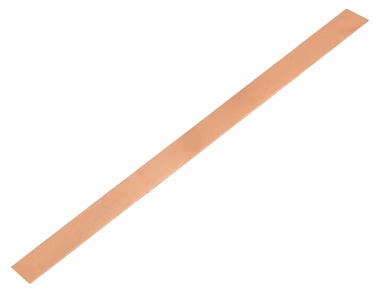 Barra di rame piatta, 1 pezzo, dimensioni 15,8" x 1,2", spessore 3/64"