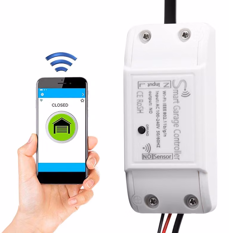 Controller per porta garage Wi-Fi, telecomando a 1 pulsante, bianco, compatibile con aprideur di garage
