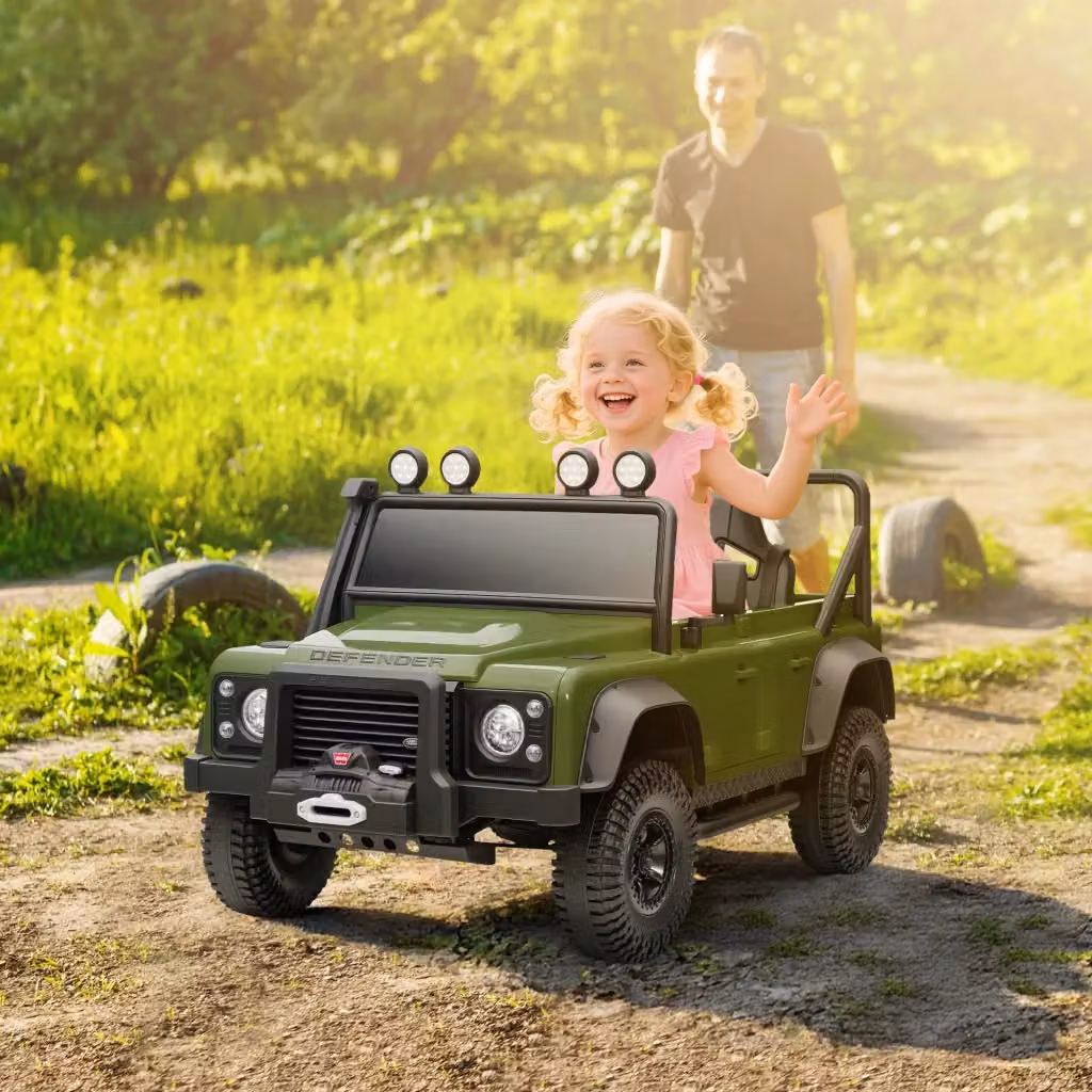 Macchina Elettrica per Bambini Land Rover Defender 12V Verde con Telecomando e Batterie Ricaricabili – 2