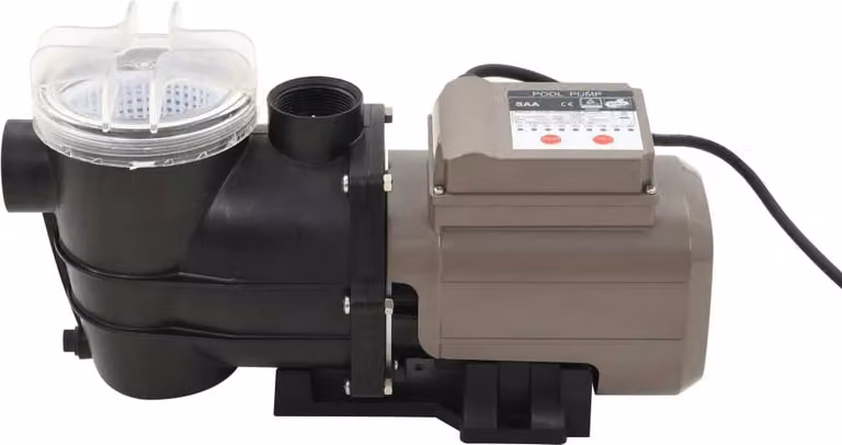 Pompa per piscina vidaXL con timer, nera, 0,25 HP, 8000 l/h