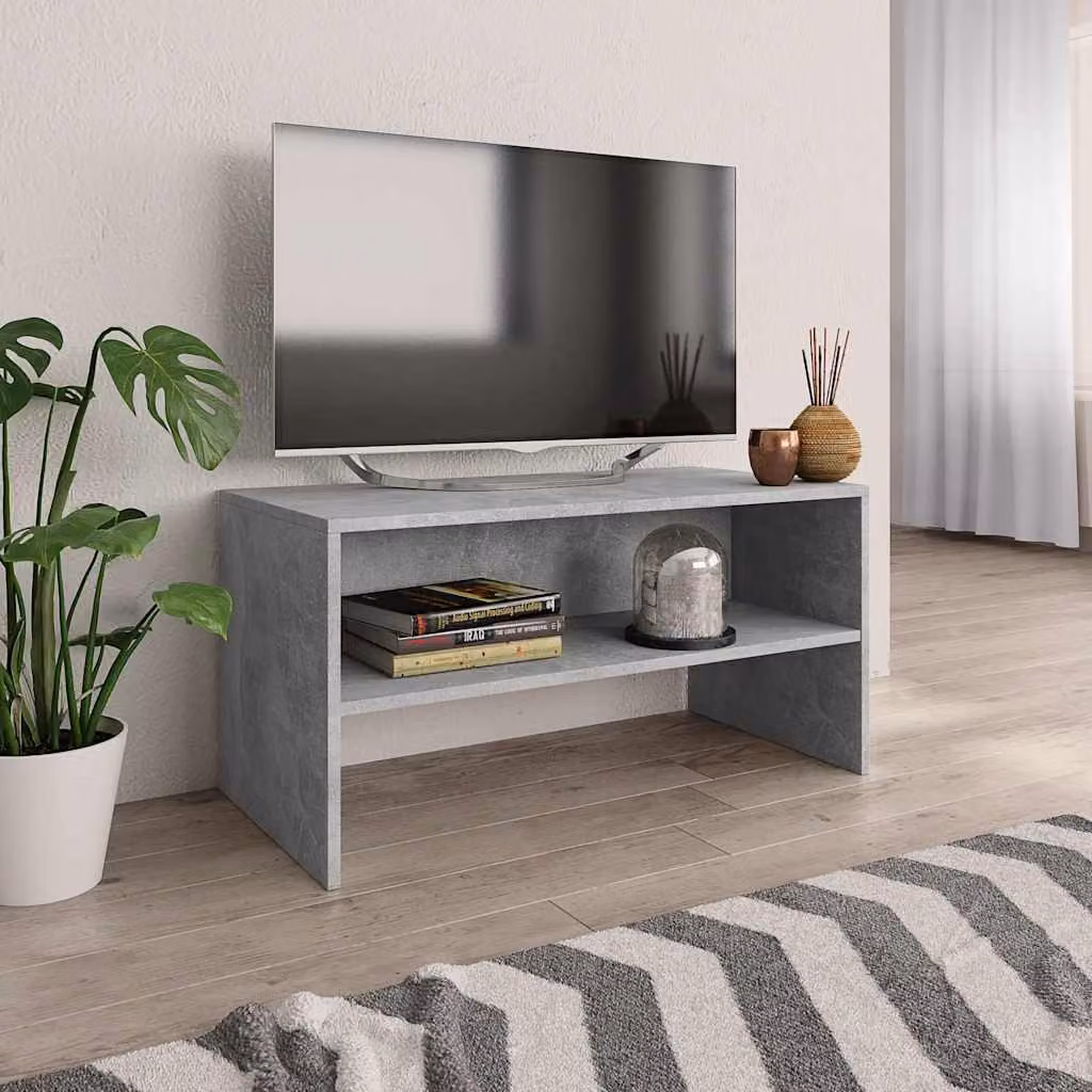 vidaXL Mobile Porta TV Grigio Cemento in Legno e MDF L 80 cm, P 40 cm, H 40 cm
