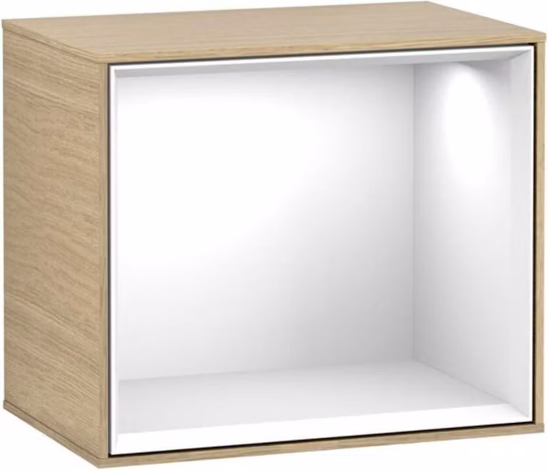 V&B modulo scaffale illuminazione a parete Finion 41,8x35,6x27cm, Reg glo wh., impiallacciato rovere