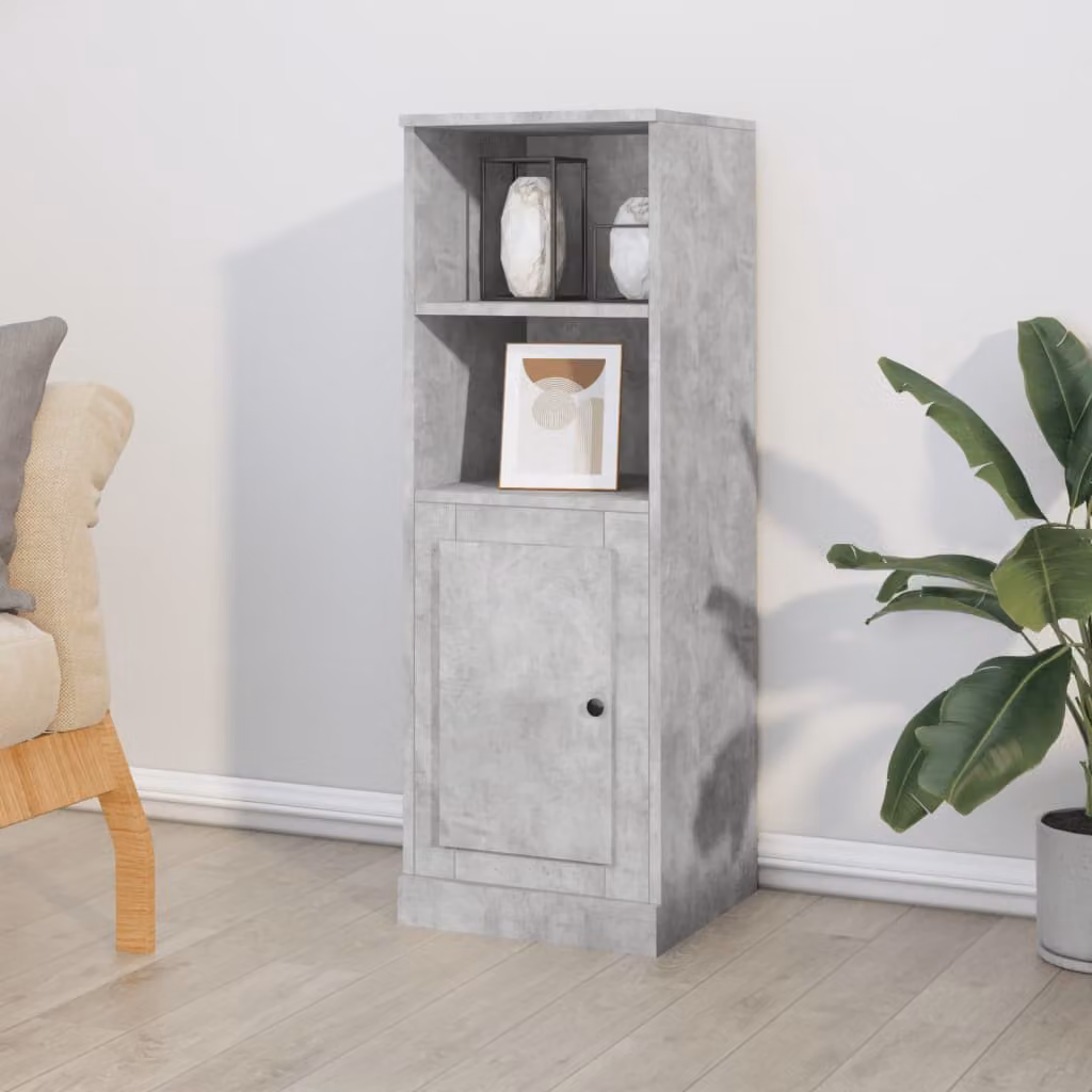 Credenza vidaXL in legno multistrato grigio cemento L 36 cm, P 35,5 cm, H 103,5 cm