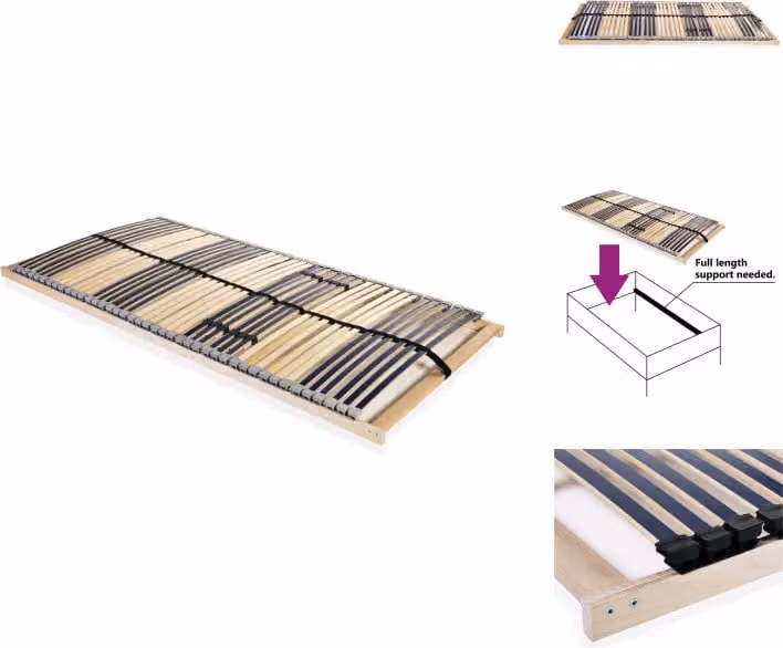 vidaXL Rete a doghe con 42 doghe 7 zone 140 x 200 cm - Letti e strutture letto
