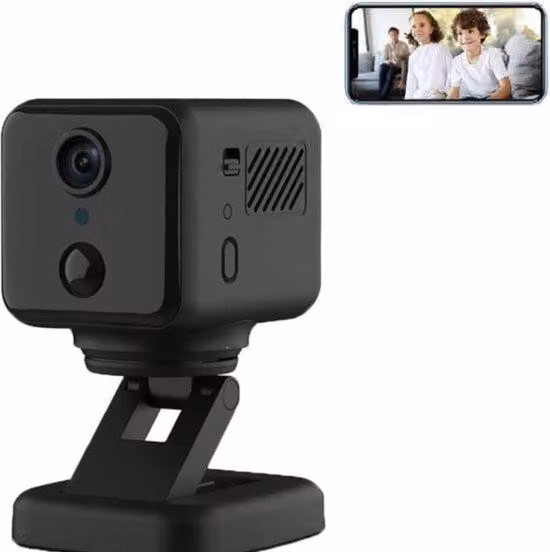 Telecamera di sorveglianza da interno con visualizzazione a schermo intero - Streaming live tramite smartphone - Telecamera di sorveglianza compatta con rilevamento del movimento e modalità notturna.