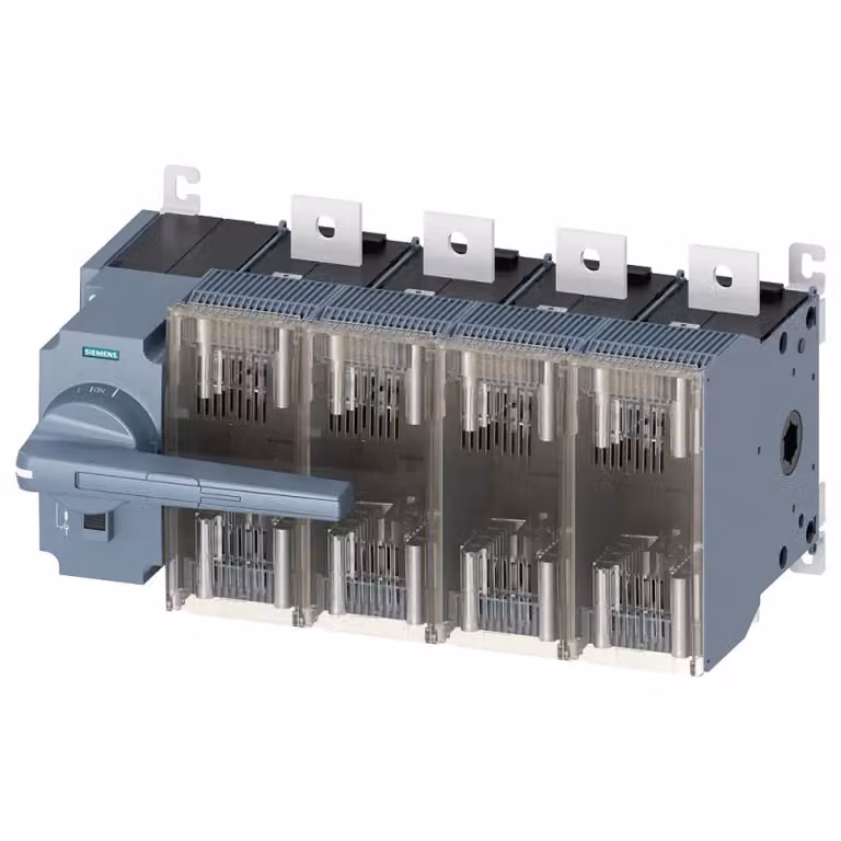 Interruttore sezionatore Siemens con fusibile da 800 A, serie 5, a 4 poli per fusibile NH misura 2 3KF54802LF11