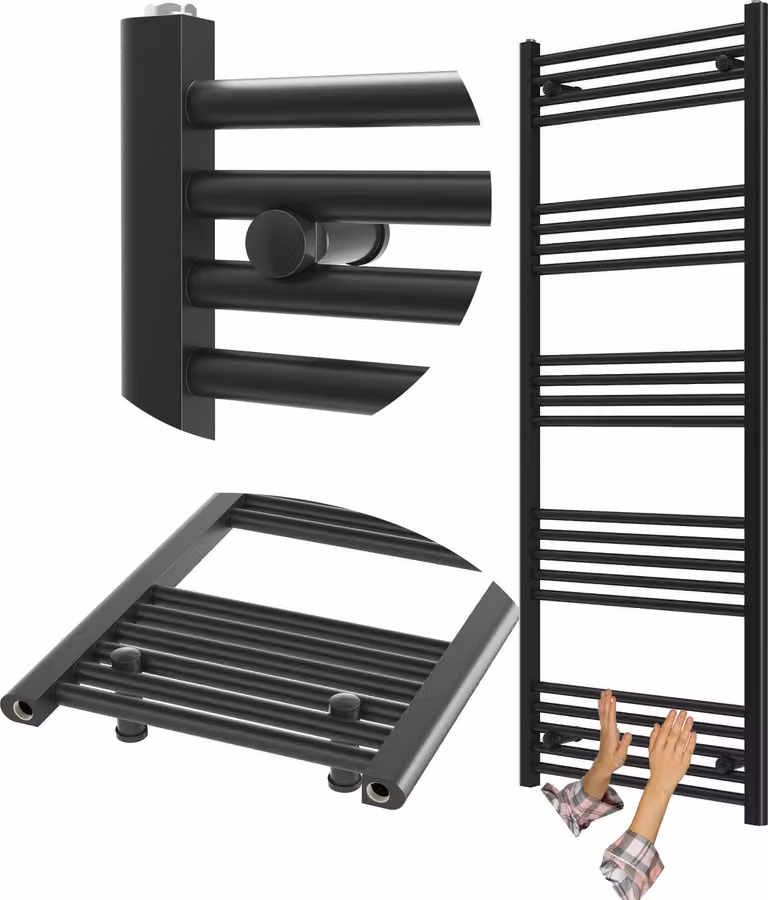 Granitan - Radiatore da bagno - Scaldasalviette - 60x150 cm - Nero - Scaldasalviette - BRENO