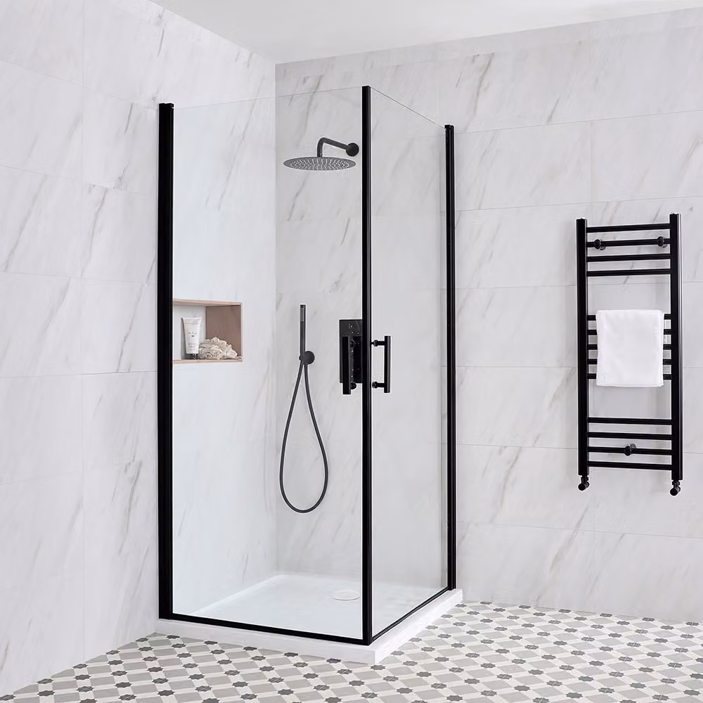 Box Doccia Angolare con Doppia Porta e Piatto Doccia - 700 x 700mm - Nox