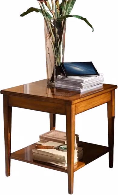 Tavolino quadrato intarsi legno classico 60x60x61 - Mobili 2G