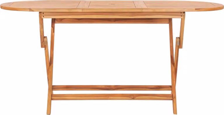 vidaXL Tavolo da giardino pieghevole 160×80×75 cm in legno massiccio di teak