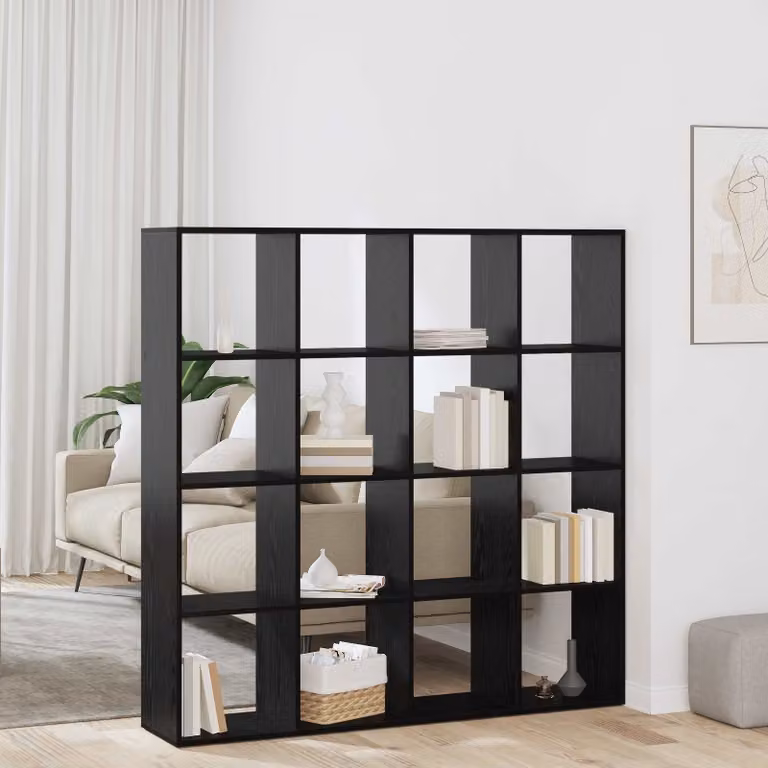 vidaXL Armadio per Libri Minimalista in MDF Rovere e Nero L: 137,5 cm, P: 29 cm, H: 137,5 cm