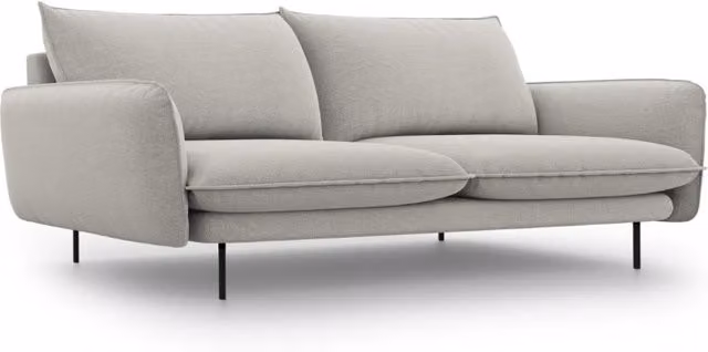Divano 4 posti Vienna Cosmopolitan Design in tessuto strutturato grigio chiaro L: 230 cm, P: 95 cm, H: 76 cm