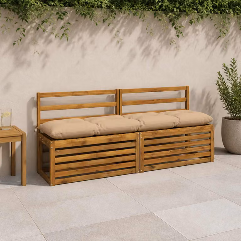 vidaXL Cuscini per Panchina VIANEN 2 pz 100% Poliestere Sabbia