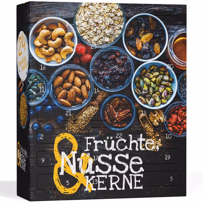 BOXILAND® frutta noci & semi avvento 2026 bio, 24 snack, mix di noci