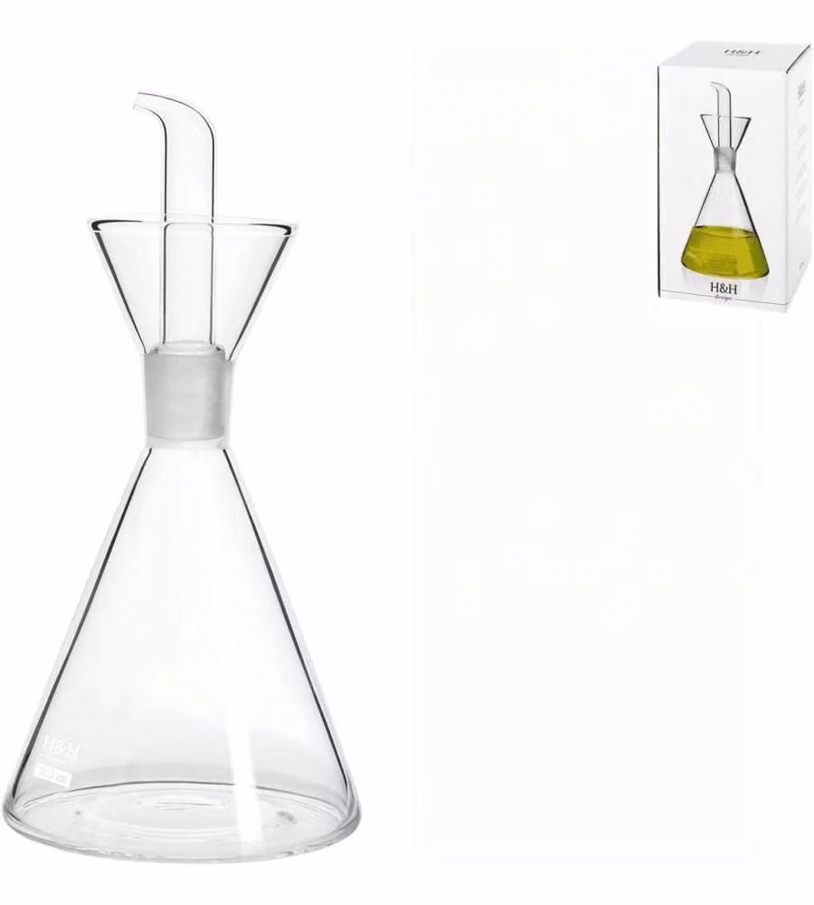 Ampolla Conica Vetro Borosilicato Trasparente 350 ml Lavabile